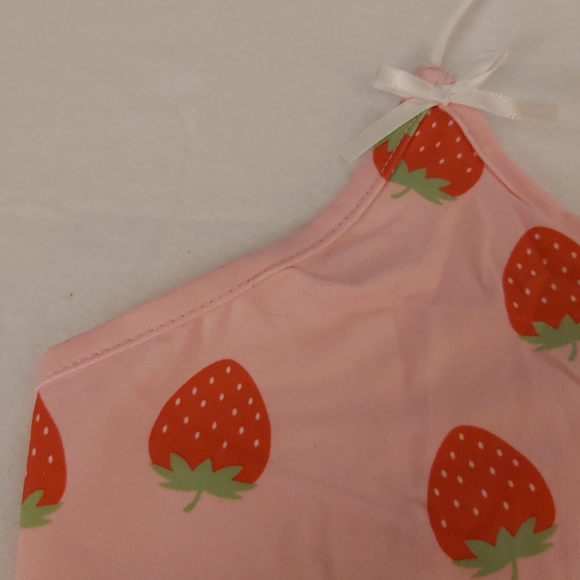 048. Strawberry Print Crop Spaghetti Straps Camisole  Size S - Picture 10 of 16